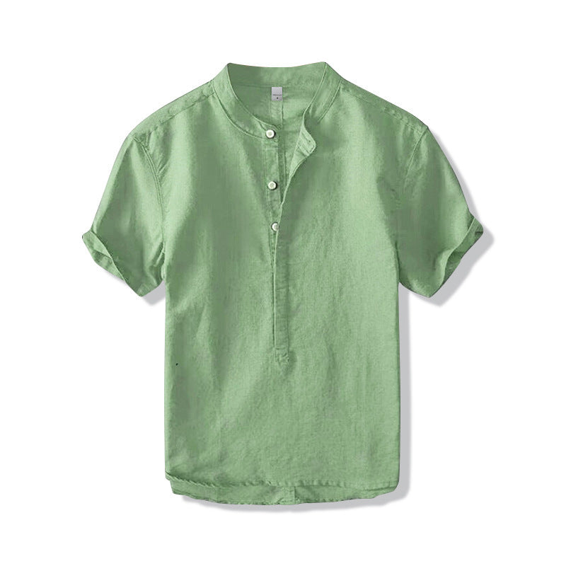 Camisa de lino estilo chino para hombre de verano