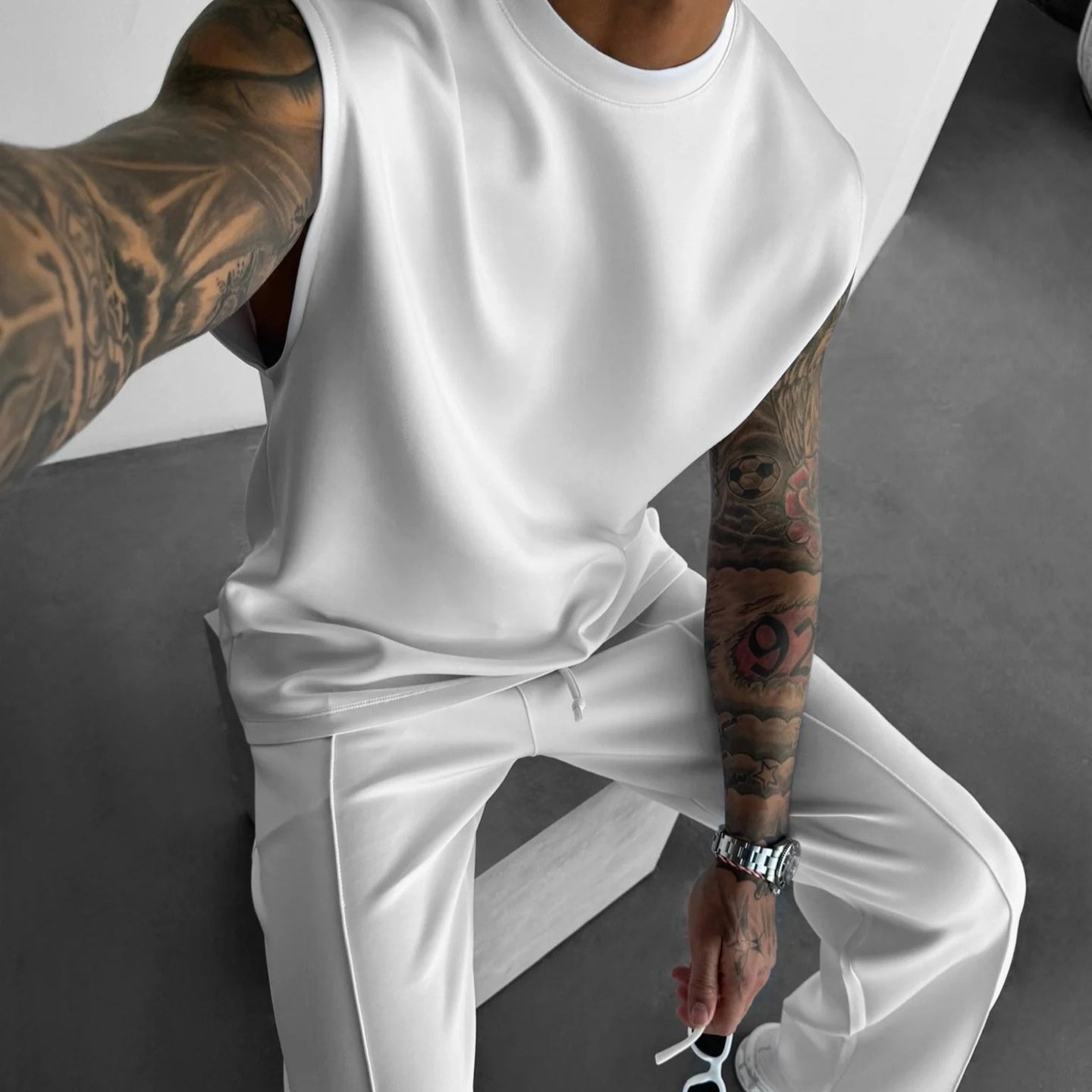 Traje de chaleco y pantalón de verano para hombre nuevo