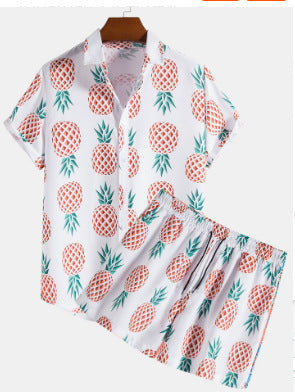 Camisa de moda con impresión digital 3D para hombre, corte entallado, manga corta