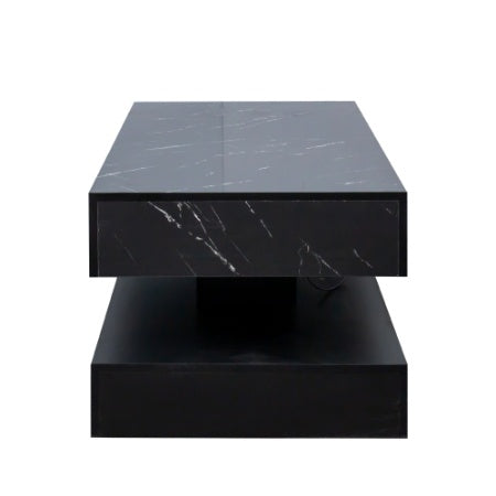 Mesa de centro LED de 17 cm de alto, moderna mesa de centro para sala de estar, mesas de salón, muebles grandes para sala de estar, luces LED