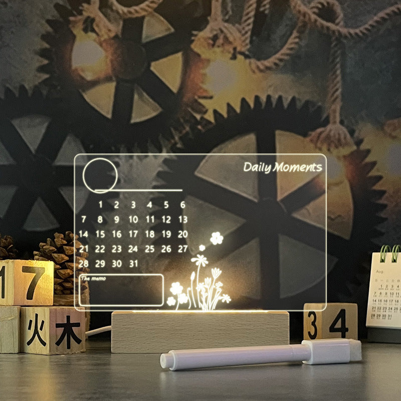 Tablero de notas creativo, luz LED nocturna creativa, tablero de mensajes USB, luz navideña con bolígrafo, regalo para niños, novia, decoración, lámpara de noche