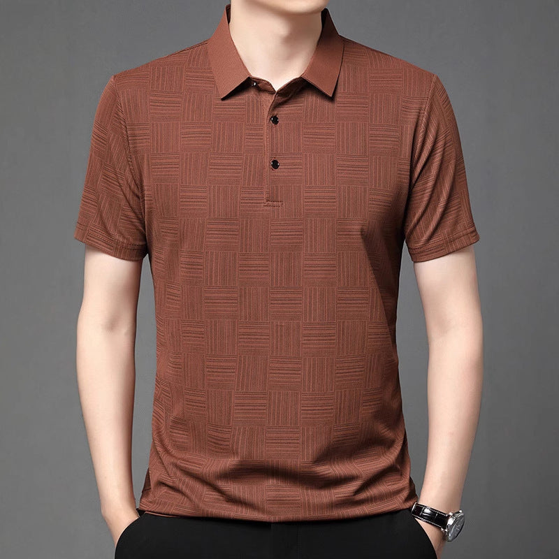 Camiseta de solapa transpirable y ajustada para hombre