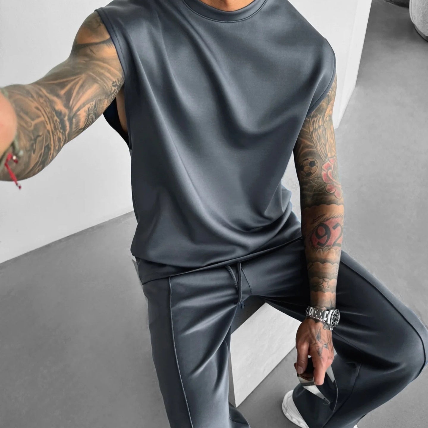 Traje de chaleco y pantalón de verano para hombre nuevo