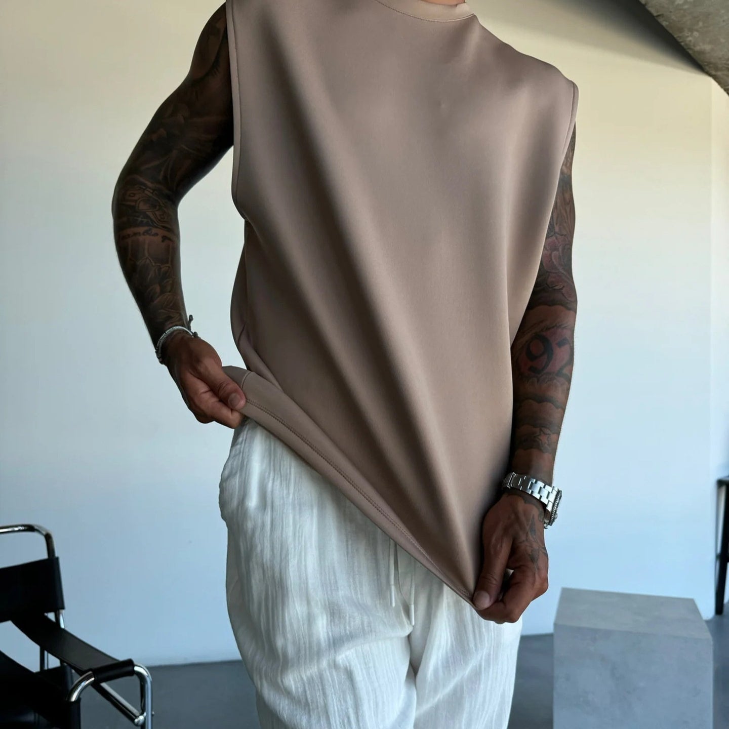 Traje de chaleco y pantalón de verano para hombre nuevo