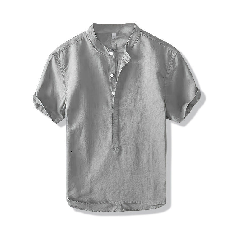 Camisa de lino estilo chino para hombre de verano