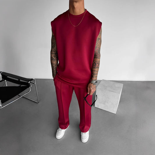 Traje de chaleco y pantalón de verano para hombre nuevo