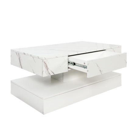 Mesa de centro LED de 17 cm de alto, moderna mesa de centro para sala de estar, mesas de salón, muebles grandes para sala de estar, luces LED