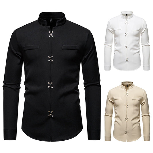 Camisa de manga larga para hombre nueva, elegante, informal, holgada, de alta calidad, estilo Ruan