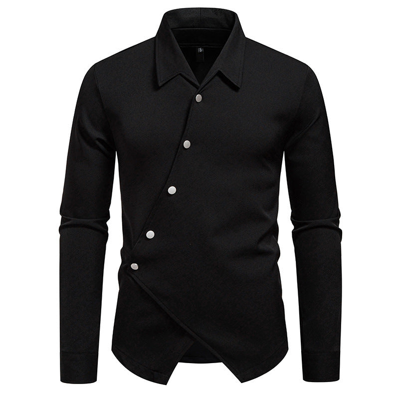 Camisa Ruan Handsome con tapeta oblicua y diseño moderno de alta gama para hombre