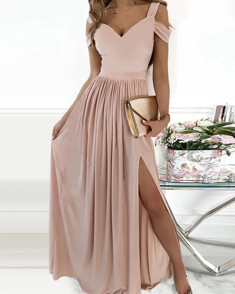 Vestido plisado elegante de estilo griego largo hasta el suelo