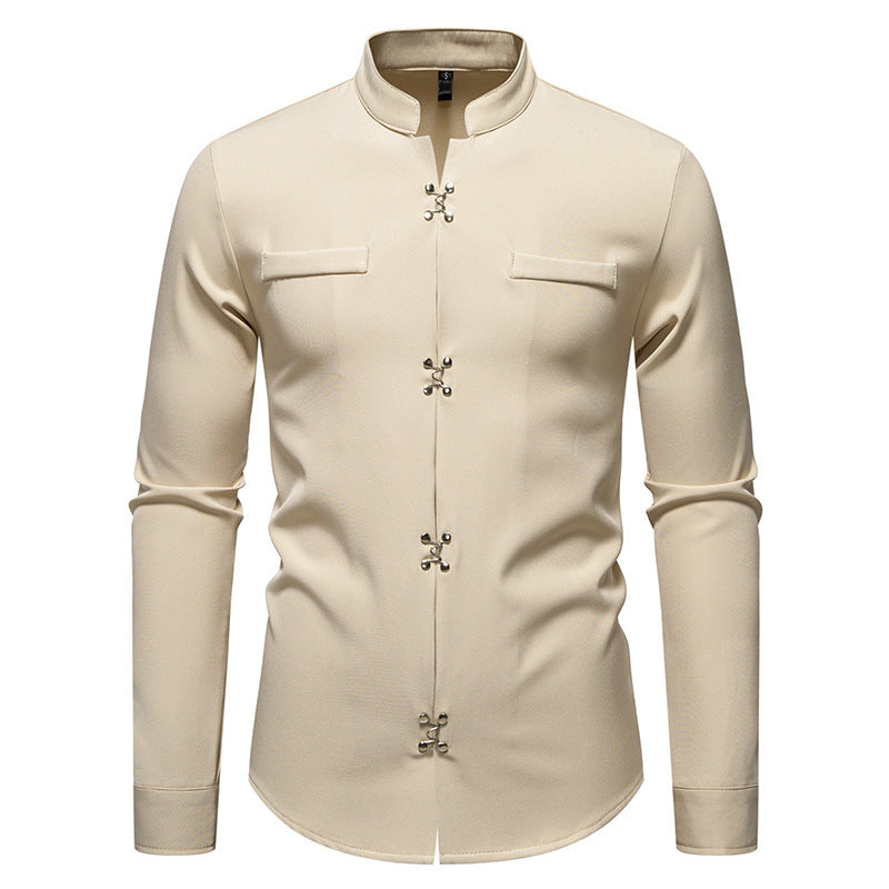 Camisa de manga larga para hombre nueva, elegante, informal, holgada, de alta calidad, estilo Ruan