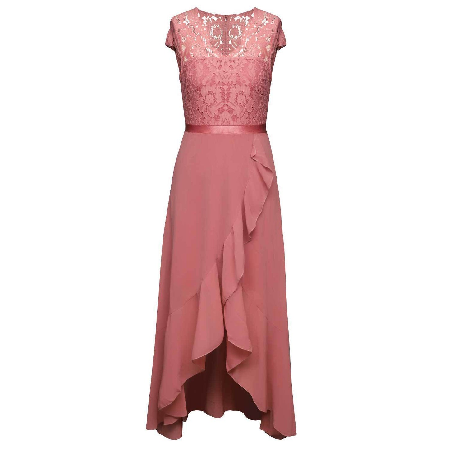 Nuevo y elegante vestido de fiesta de encaje, vestido de noche formal largo para mujer, vestido de dama de honor con bordado floral.