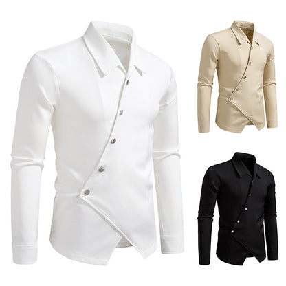 Camisa Ruan Handsome con tapeta oblicua y diseño moderno de alta gama para hombre