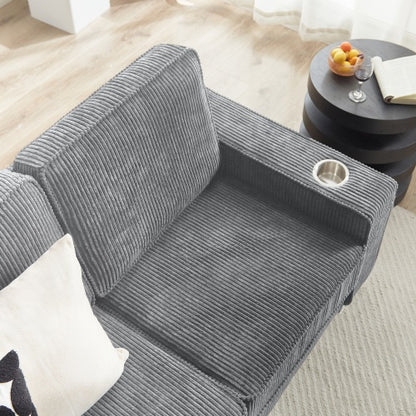 Sofá de pana 83.86, moderno sofá de 3 plazas, ideal para sala de estar, dormitorio y oficina.