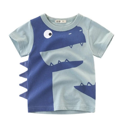 Camiseta de algodón para niños, nueva camiseta coreana de verano para niños, un tesoro para hombres en mangas cortas.