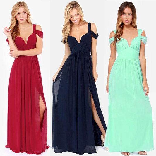 Vestido plisado elegante de estilo griego largo hasta el suelo
