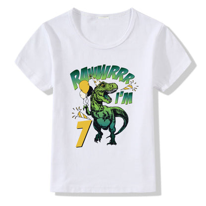 Camiseta infantil con números del 1 al 9 para cumpleaños