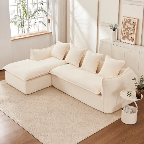 Sofá de 3 plazas con asiento profundo para sala de estar, sofá extragrande y cómodo, sofá en forma de L con chaise longue, muebles para el hogar, sofá cama seccional para apartamento y oficina, orientado a la izquierda.