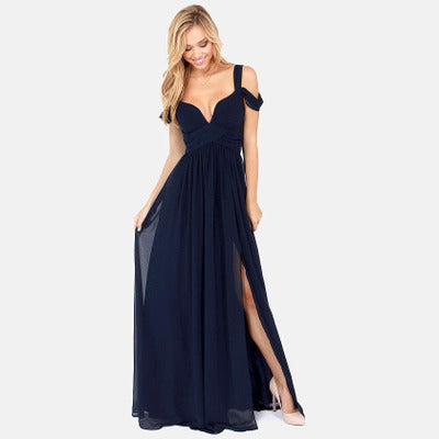 Vestido plisado elegante de estilo griego largo hasta el suelo