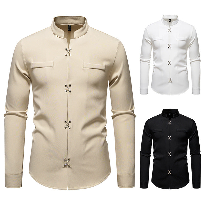 Camisa de manga larga para hombre nueva, elegante, informal, holgada, de alta calidad, estilo Ruan