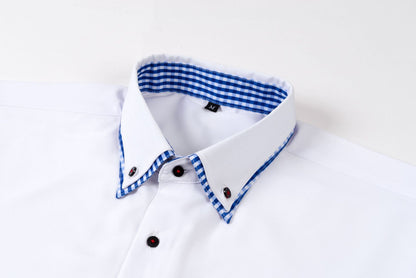 Camisa informal, versátil y de alta gama con doble costura en el cuello