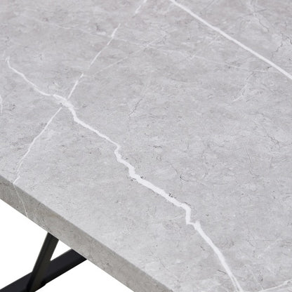 Mesa de comedor moderna, mesa de cocina de 55 pulgadas para 4 personas, mesa rectangular para comedor, oficina en casa, muebles de sala de estar, fácil montaje.