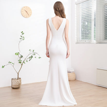 Vestido de noche para mujer de alta gama, elegante, sencillo y ligero, de lujo.