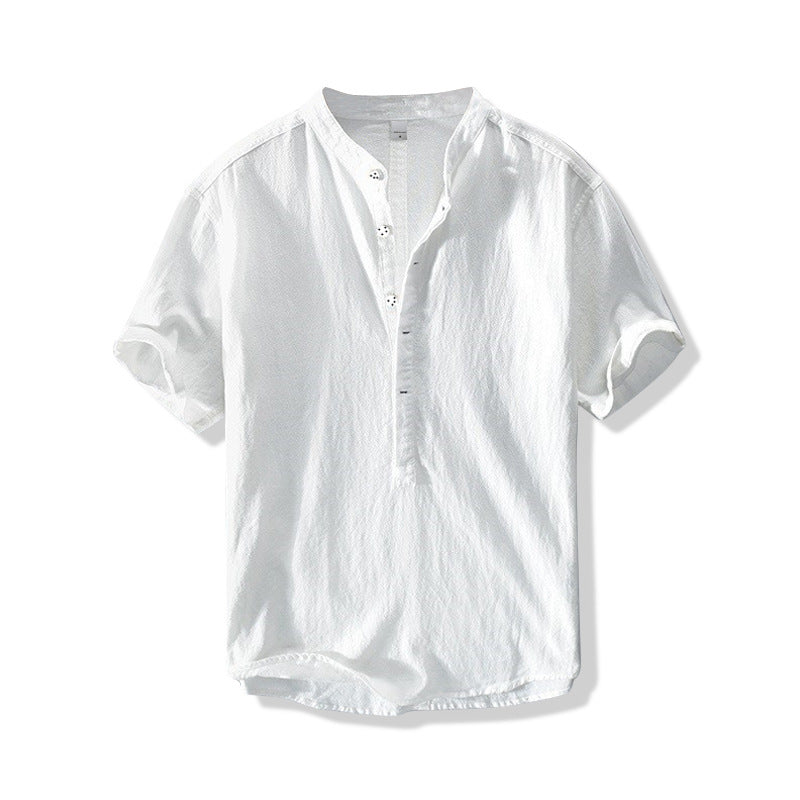 Camisa de lino estilo chino para hombre de verano