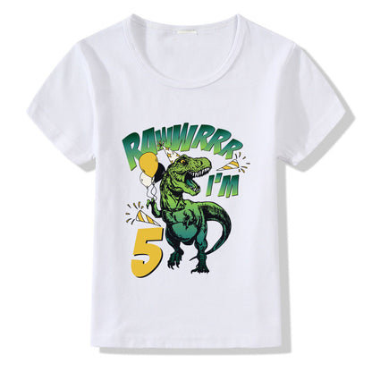 Camiseta infantil con números del 1 al 9 para cumpleaños