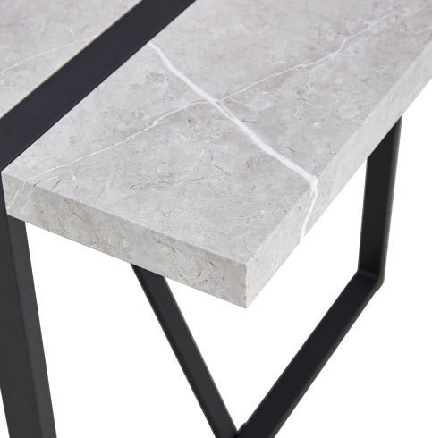 Mesa de comedor moderna, mesa de cocina de 55 pulgadas para 4 personas, mesa rectangular para comedor, oficina en casa, muebles de sala de estar, fácil montaje.