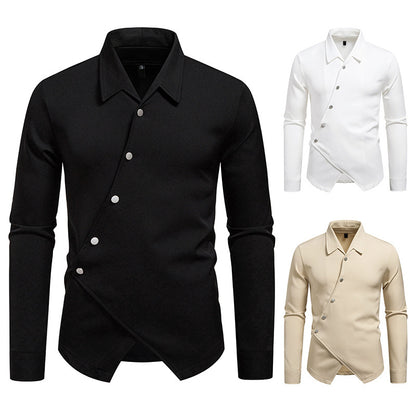 Camisa Ruan Handsome con tapeta oblicua y diseño moderno de alta gama para hombre
