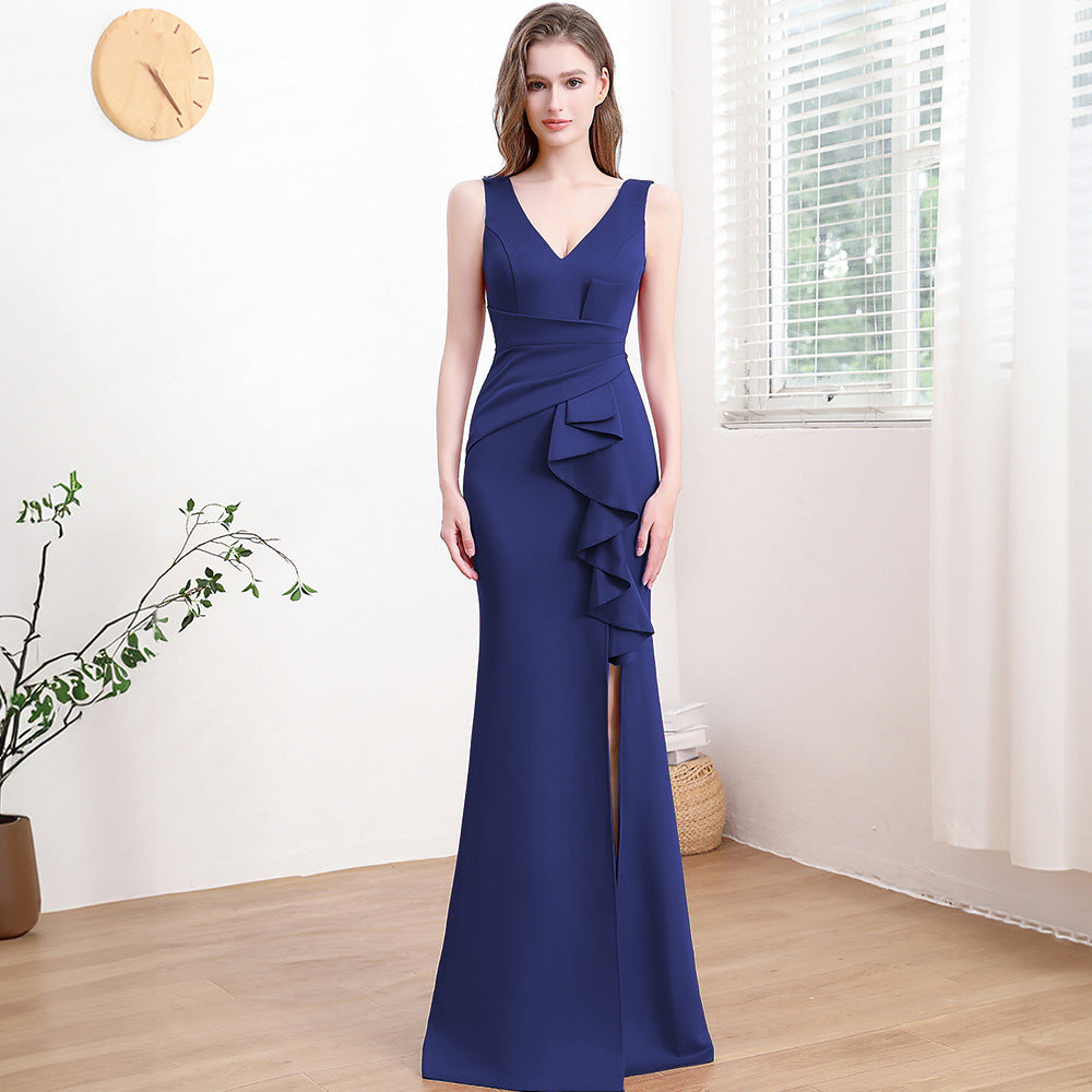Vestido de noche para mujer de alta gama, elegante, sencillo y ligero, de lujo.