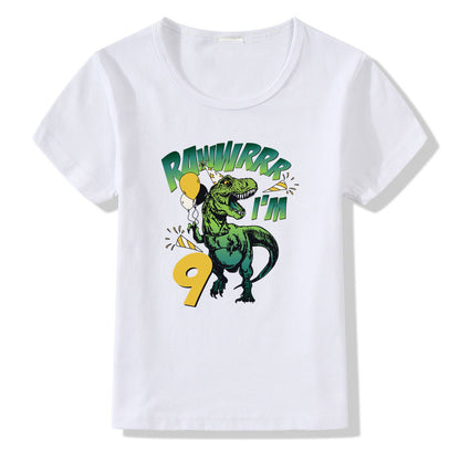 Camiseta infantil con números del 1 al 9 para cumpleaños