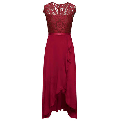 Nuevo y elegante vestido de fiesta de encaje, vestido de noche formal largo para mujer, vestido de dama de honor con bordado floral.
