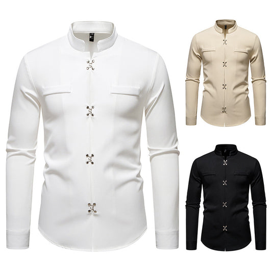 Camisa de manga larga para hombre nueva, elegante, informal, holgada, de alta calidad, estilo Ruan