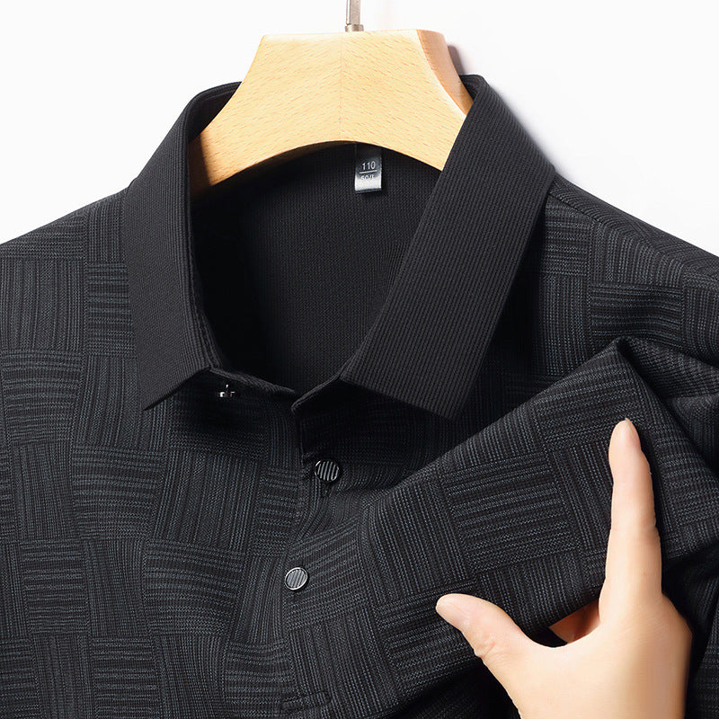 Camiseta de solapa transpirable y ajustada para hombre