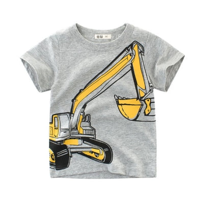 Camiseta de algodón para niños, nueva camiseta coreana de verano para niños, un tesoro para hombres en mangas cortas.