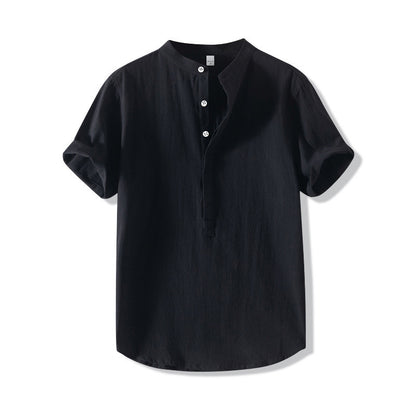 Camisa de lino estilo chino para hombre de verano
