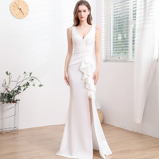 Vestido de noche para mujer de alta gama, elegante, sencillo y ligero, de lujo.