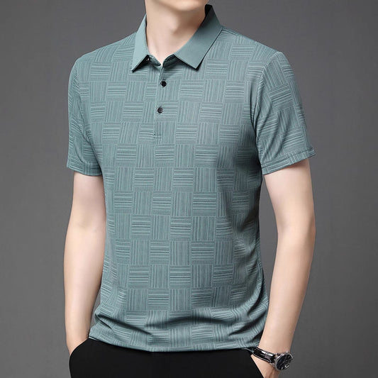 Camiseta de solapa transpirable y ajustada para hombre