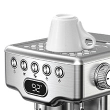 Cafetera expreso Geek Chef de 20 bares con espumador de leche para latte, capuchino y macchiato. Para uso doméstico. Depósito de agua de 1,8 l. Acero inoxidable.