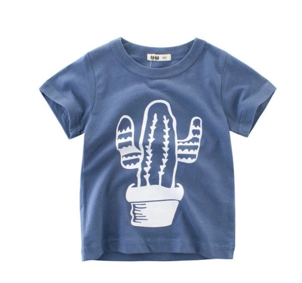 Camiseta de algodón para niños, nueva camiseta coreana de verano para niños, un tesoro para hombres en mangas cortas.