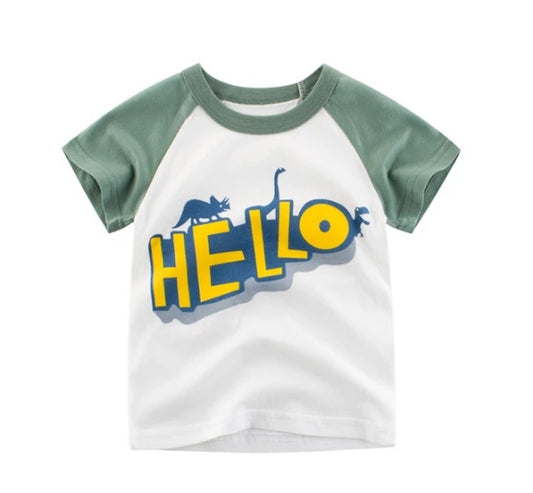 Camiseta de algodón para niños, nueva camiseta coreana de verano para niños, un tesoro para hombres en mangas cortas.