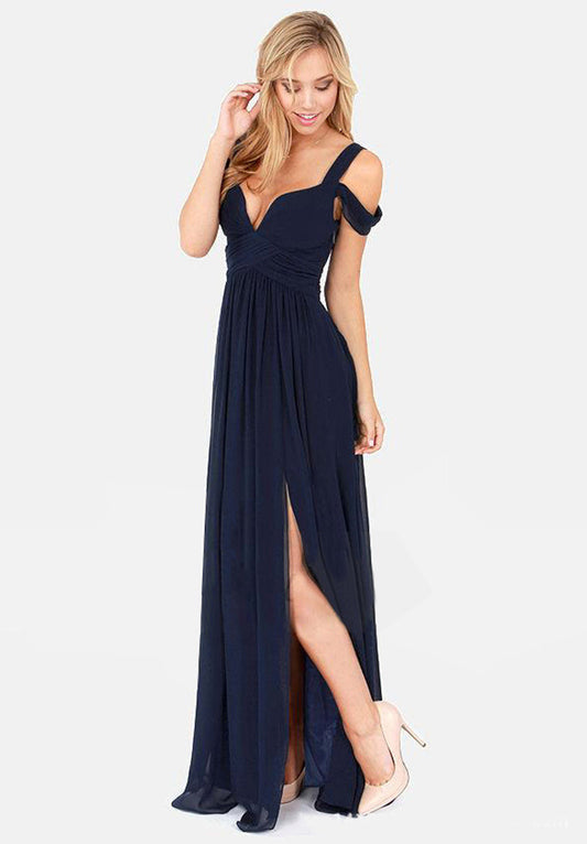 Vestido plisado elegante de estilo griego largo hasta el suelo