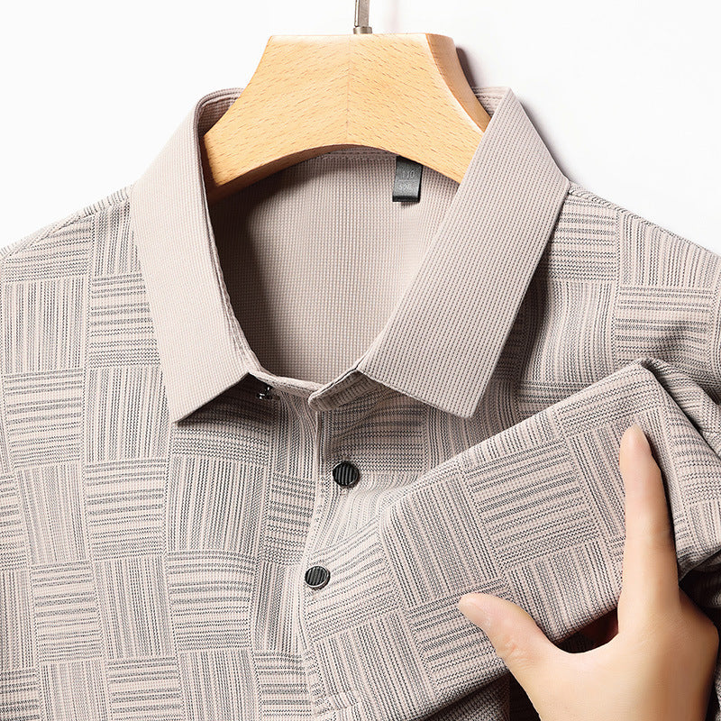 Camiseta de solapa transpirable y ajustada para hombre