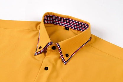Camisa informal, versátil y de alta gama con doble costura en el cuello