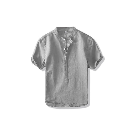Camisa de lino estilo chino para hombre de verano