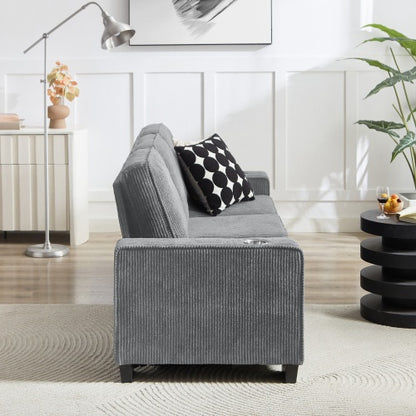 Sofá de pana 83.86, moderno sofá de 3 plazas, ideal para sala de estar, dormitorio y oficina.