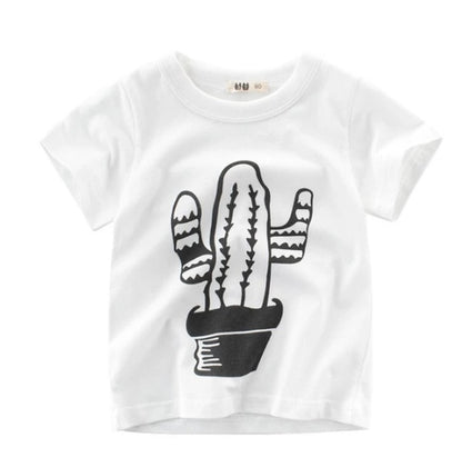 Camiseta de algodón para niños, nueva camiseta coreana de verano para niños, un tesoro para hombres en mangas cortas.