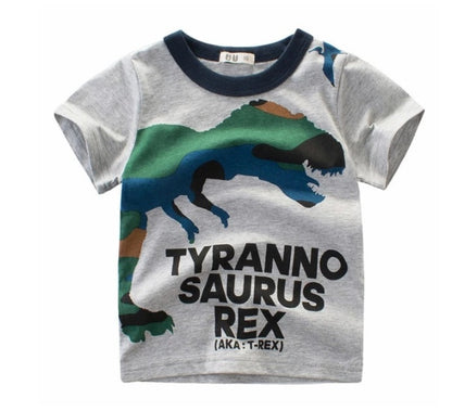 Camiseta de algodón para niños, nueva camiseta coreana de verano para niños, un tesoro para hombres en mangas cortas.